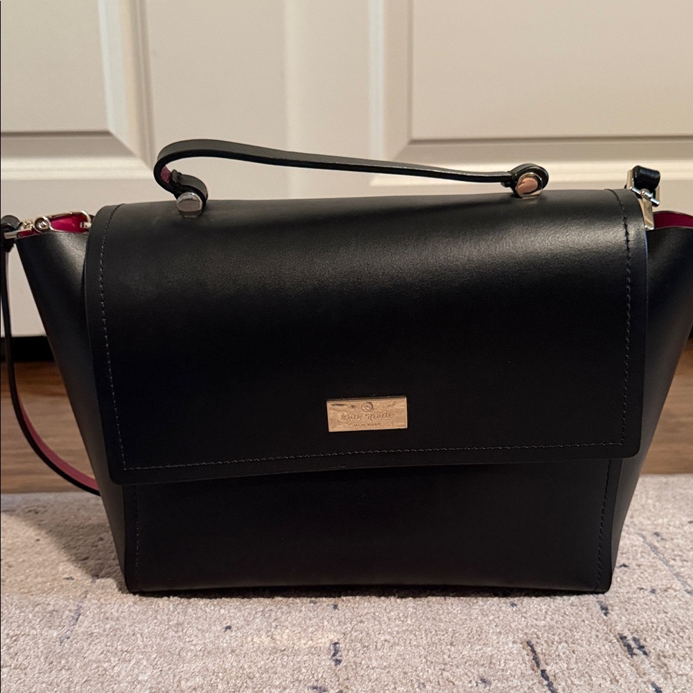 Kate Spade Black Satchel with Gold Accents